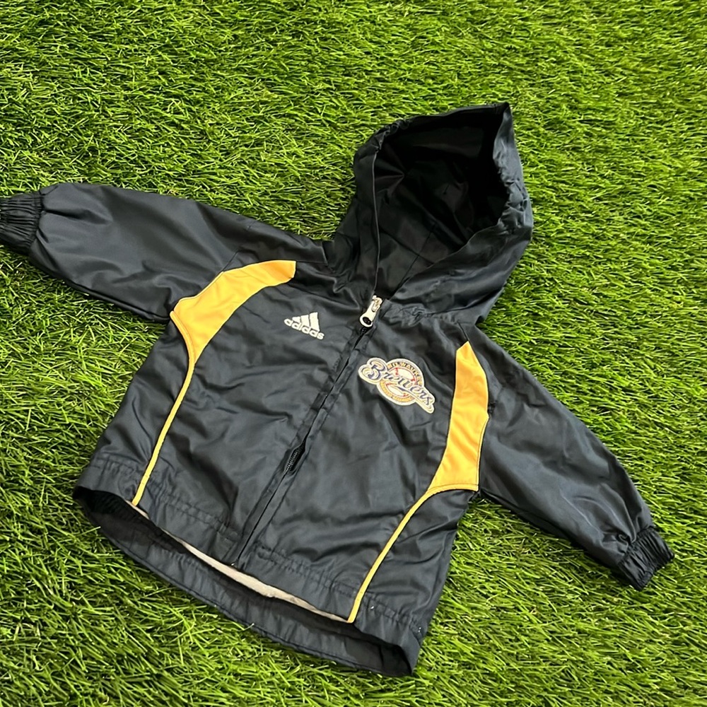Infant Lightweight Adidas Windbreaker Jacket- Milwaukee Brewers